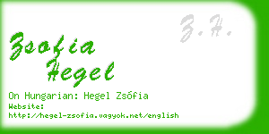 zsofia hegel business card